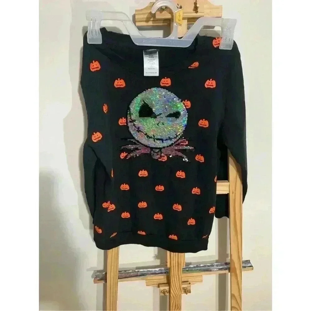 Disney Nightmare Before Christmas Sweater for kids size Large Sequins with diffe